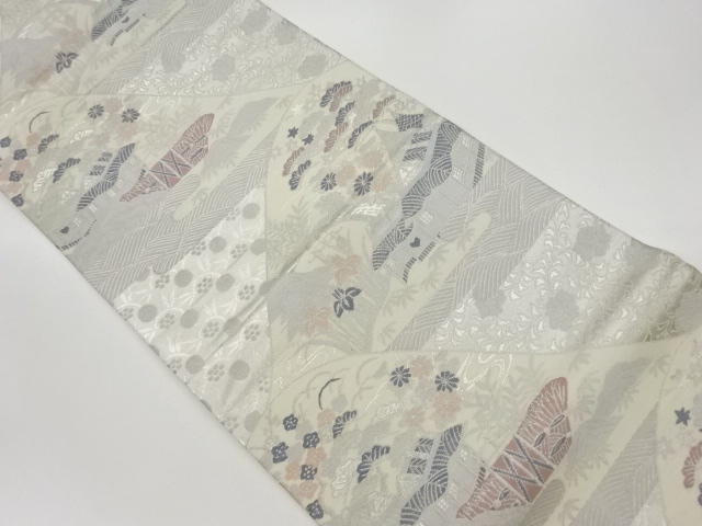 JAPANESE KIMONO / VINTAGE FUKURO OBI / WOVEN HOUSE & SCENERY